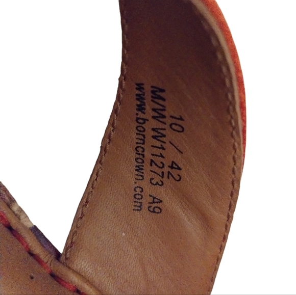 BØRN CROWN Pink Leather PIO Toe Thong WEDGE SANDAL, New NWT in Original Box IOB - Picture 8 of 11